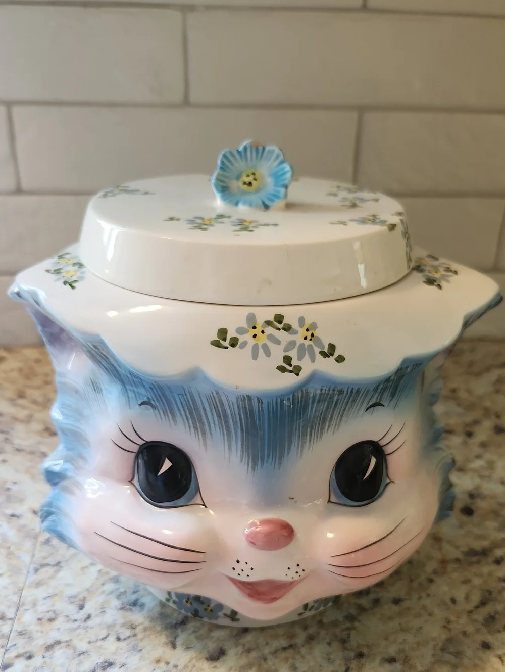 Vintage Collectible Miss Priss Cookie Jar, Tea Pot And Creamer